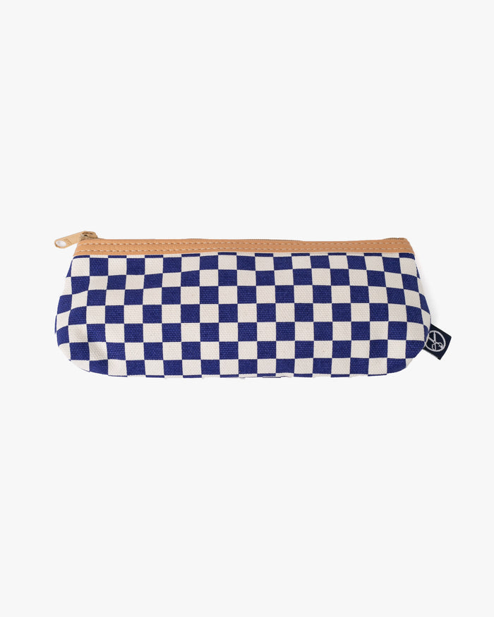 Maple & Moon Bag, Pencil Pouch, Blue Ichimatsu
