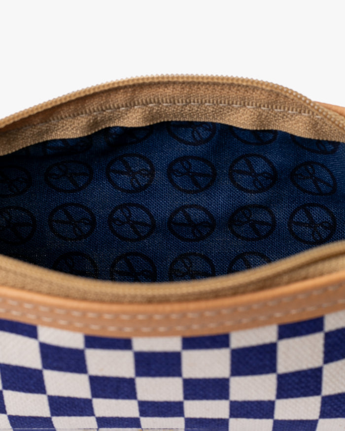 Maple & Moon Bag, Pencil Pouch, Blue Ichimatsu