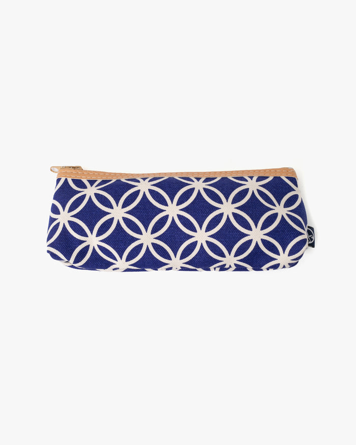Maple & Moon Bag, Pencil Pouch, Blue Shippou
