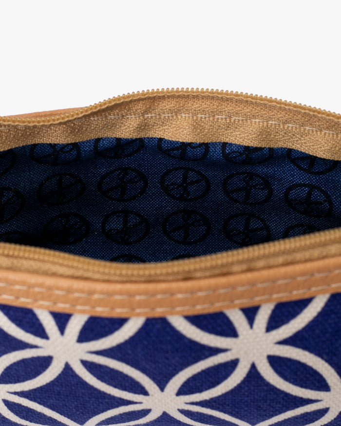 Maple & Moon Bag, Pencil Pouch, Blue Shippou