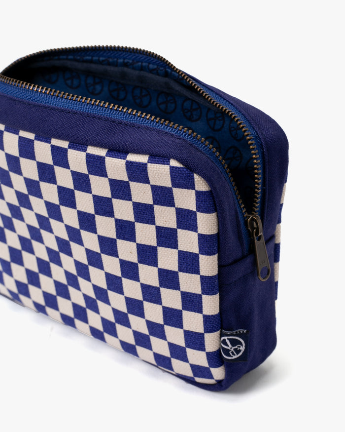 Maple & Moon Bag, Pouch, Blue Ichimatsu