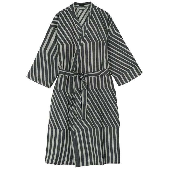 Marimekko Kalasaaski Bath Robe Black & White Stripe Eleish Van Breems Home