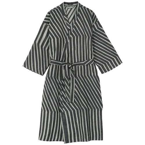 Marimekko Kalasaaski Bath Robe Black & White Stripe Eleish Van Breems Home