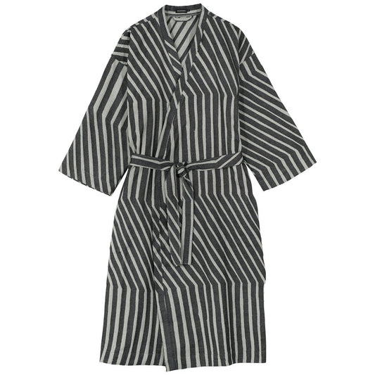 Marimekko Kalasaaski Bath Robe Black & White Stripe Eleish Van Breems Home