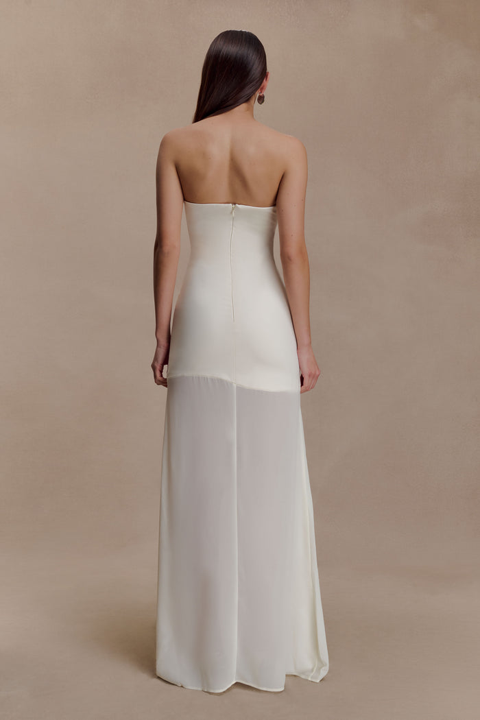 Mason Crepe And Chiffon Maxi Dress - Ivory