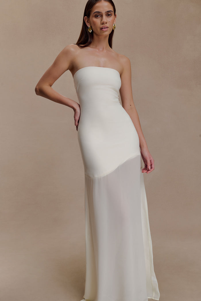Mason Crepe And Chiffon Maxi Dress - Ivory