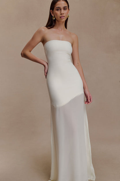Mason Crepe And Chiffon Maxi Dress - Ivory