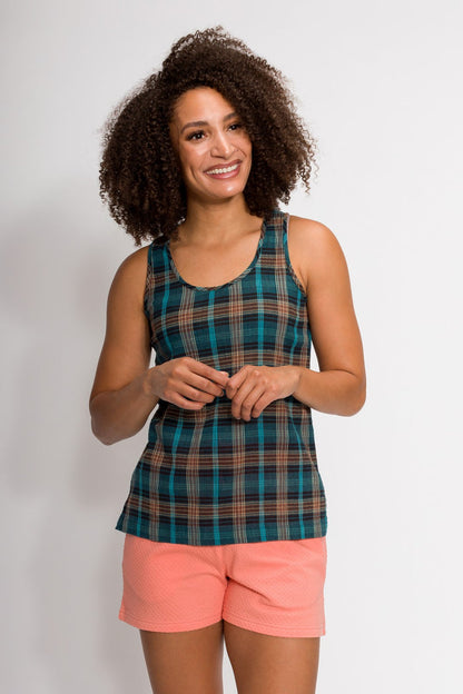 Meghan | Women's Stain Resistant Long Gauze Tank Top