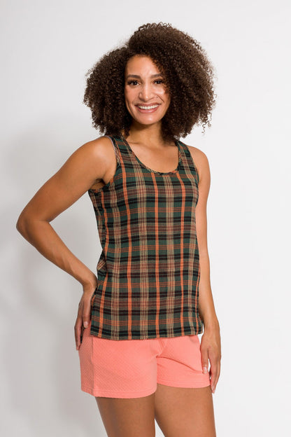 Meghan | Women's Stain Resistant Long Gauze Tank Top
