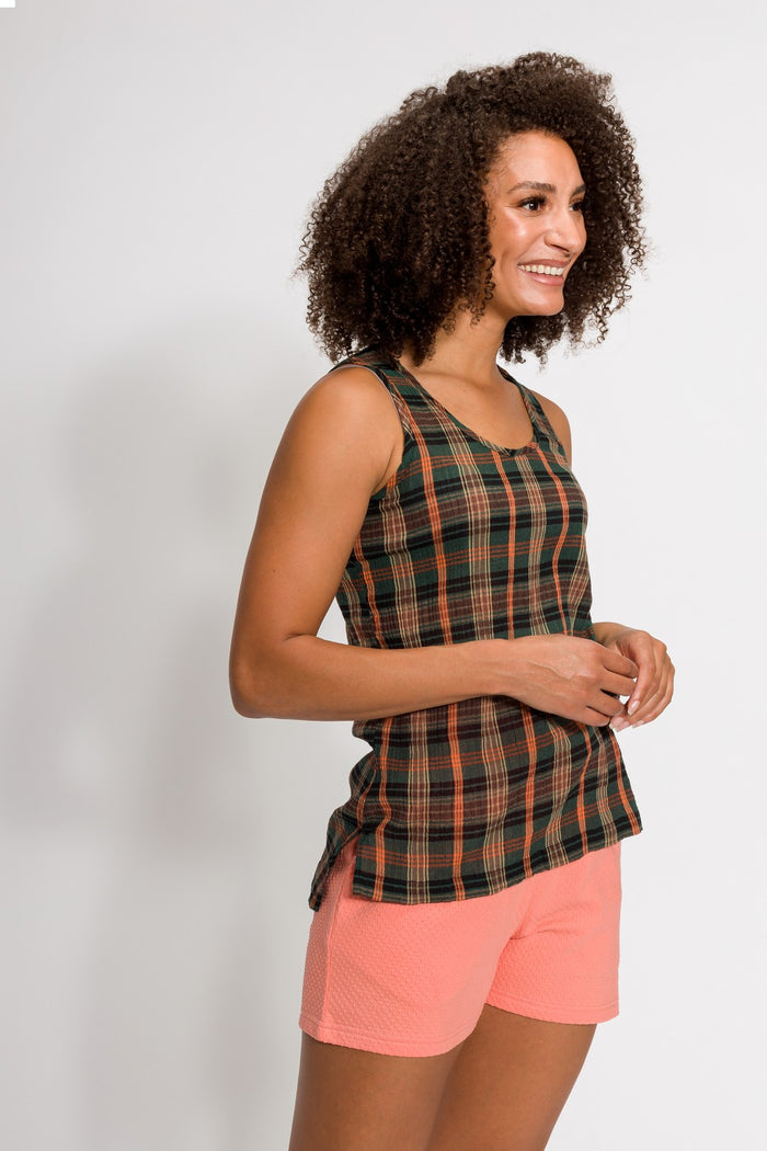 Meghan | Women's Stain Resistant Long Gauze Tank Top