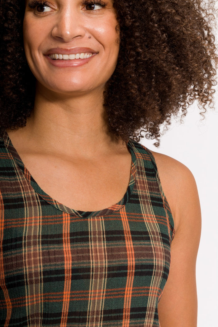 Meghan | Women's Stain Resistant Long Gauze Tank Top