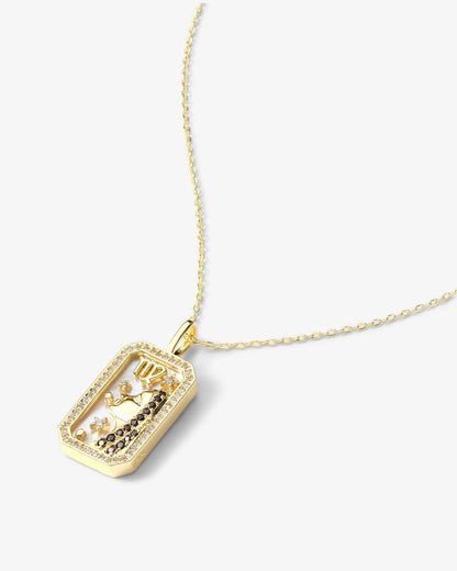 Zodiac Amulet Necklace - Gold