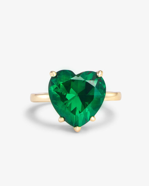 The Allison Heart Ring - Gold|Emerald