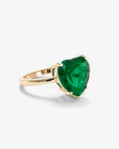 The Allison Heart Ring - Gold|Emerald