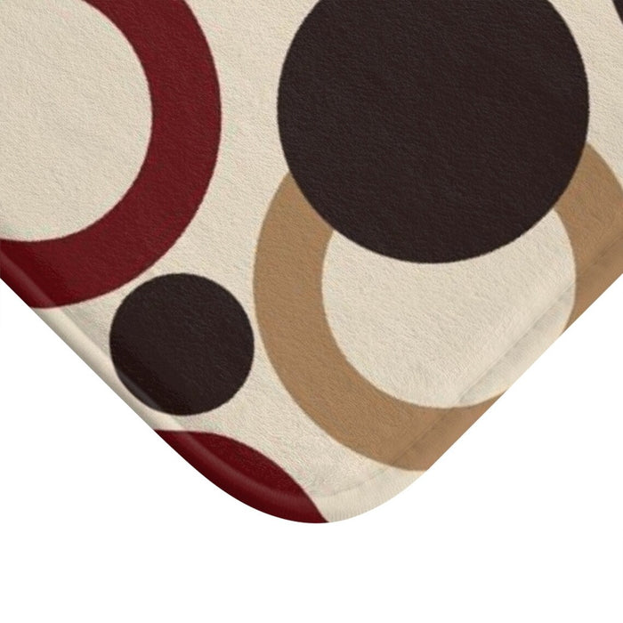 Modern Brown & Red Geometric Dots Memory Foam Mat - Printed in USA - MAT149