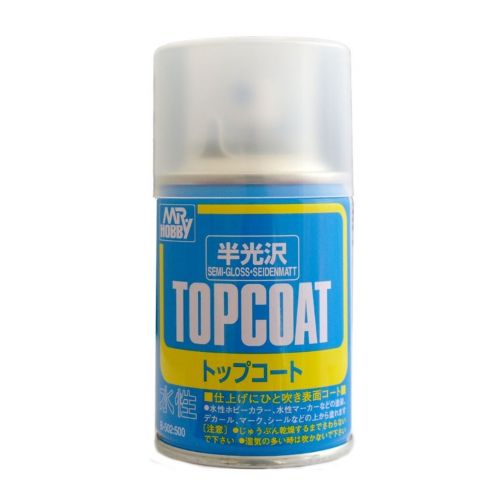 Mr Hobby Mr Topcoat Semi Gloss Clear Spray B502