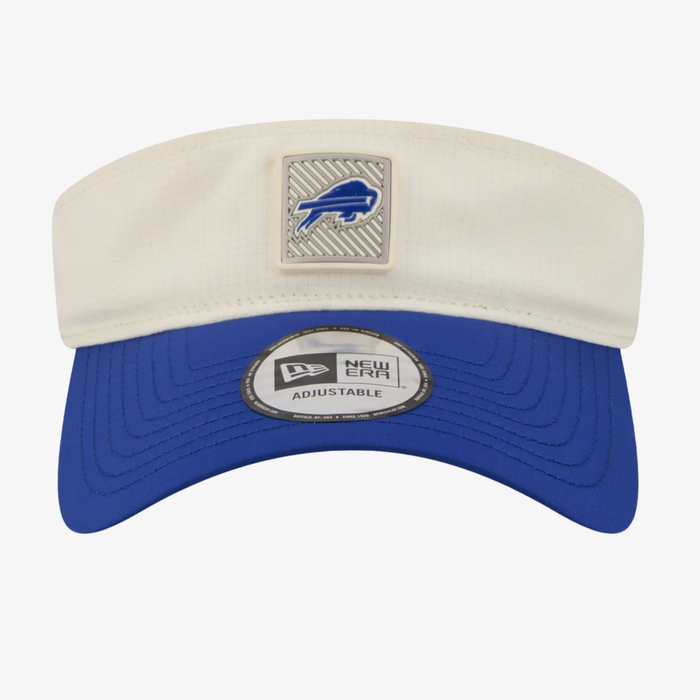 New Era Bills 2026 Training Camp White with Blue Brim Sun Visor