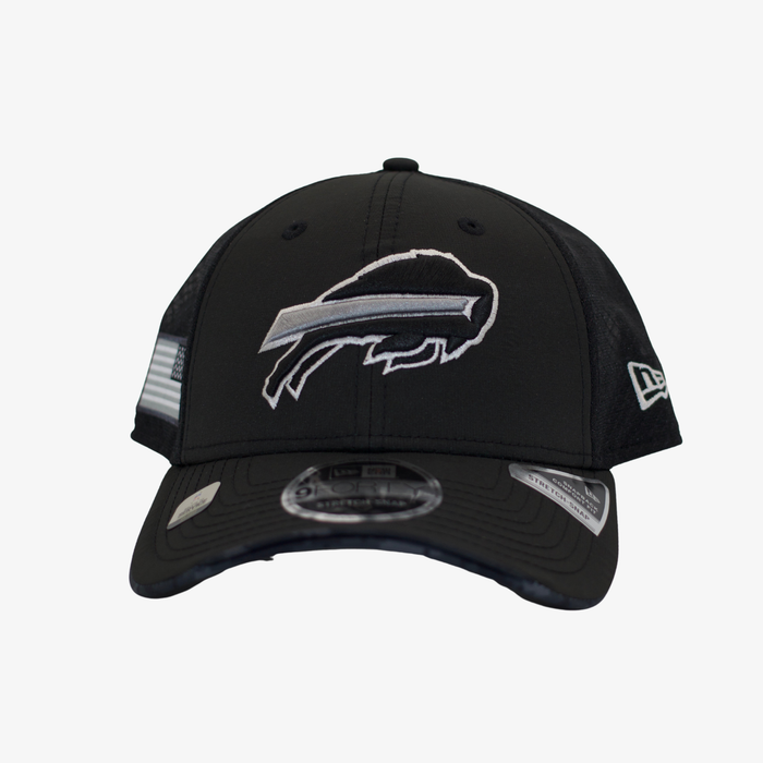 New Era Black Buffalo Bills 2026 Salute To Service 9FORTY Adjustable Trucker Hat