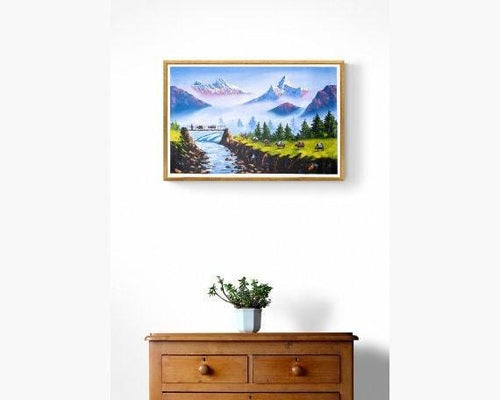 Oil Painting of Mount Annapurna - Himalayas Shop