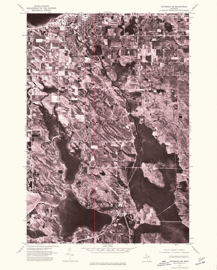 Old Map of Bay Harbor, Michigan by USGS, 1975 – Petoskey, Walloon Lake & Little Traverse Bay