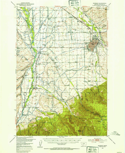 Old Map of Bozeman, Montana by USGS, 1953 – Gallatin Valley & Bridger Mountains