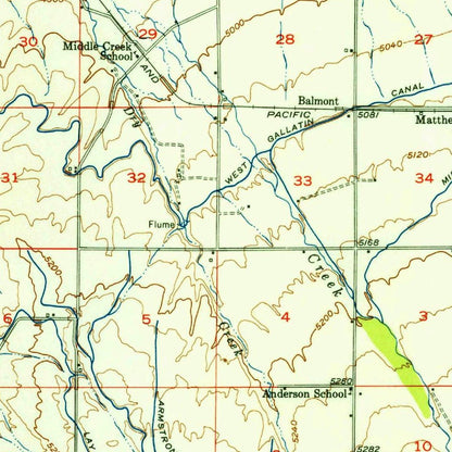 Old Map of Bozeman, Montana by USGS, 1953 – Gallatin Valley & Bridger Mountains