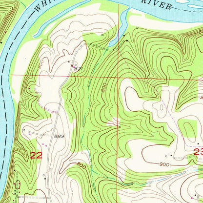 Old Map of Branson, Missouri by USGS, 1956 – Table Rock Lake & Lake Taneycomo