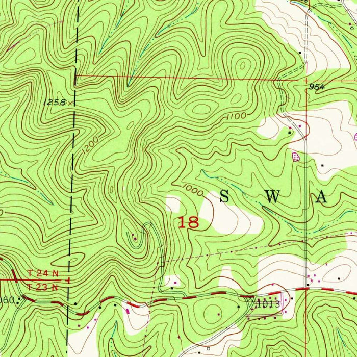 Old Map of Branson, Missouri by USGS, 1956 – Table Rock Lake & Lake Taneycomo