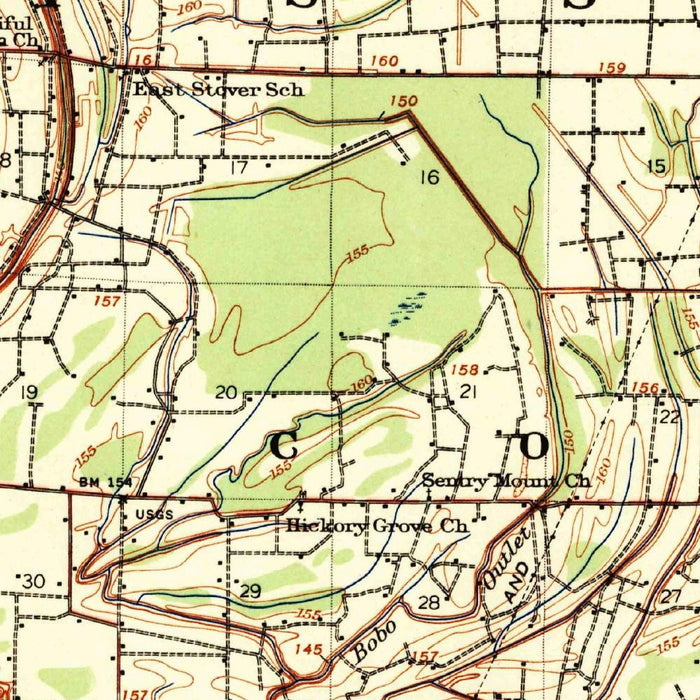 Old Map of Clarksdale, Mississippi by USGS, 1939 – Mississippi Delta & Sunflower River