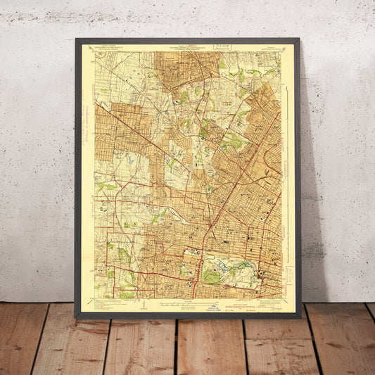 Old Map of Clayton, Missouri by USGS, 1941 – St. Louis, Forest Park & University City
