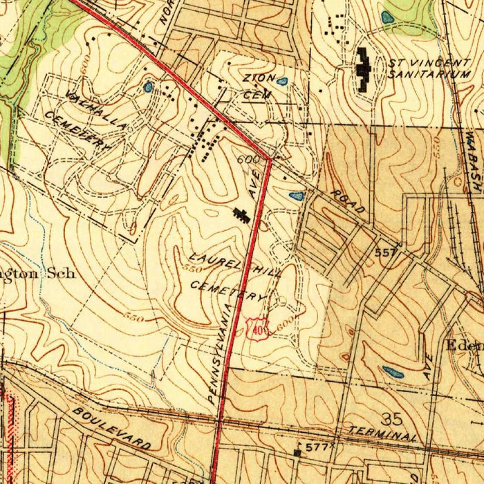 Old Map of Clayton, Missouri by USGS, 1941 – St. Louis, Forest Park & University City