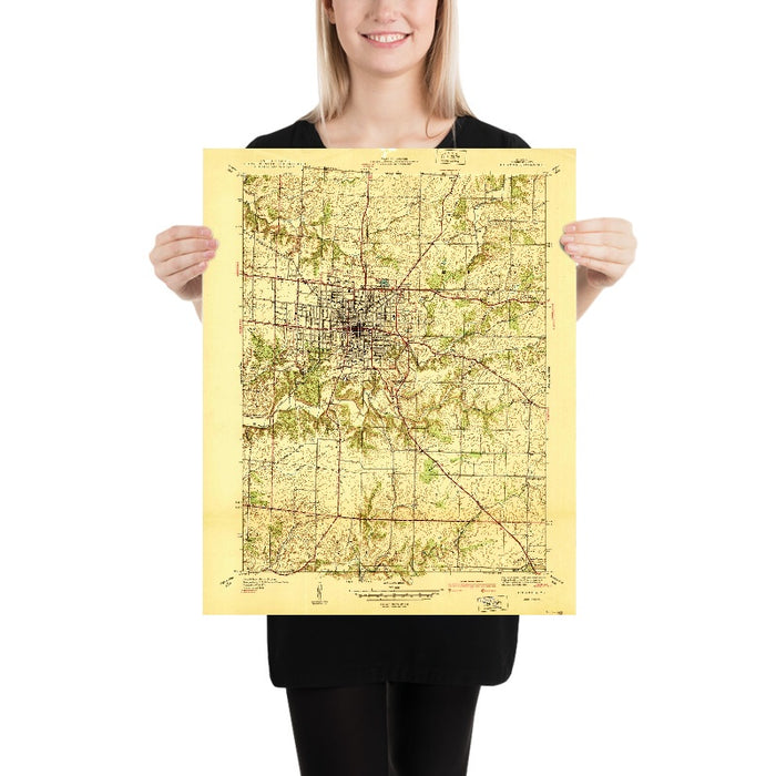 Old Map of Columbia, Missouri by USGS, 1940 – University of Missouri & Rock Bridge Memorial State Park