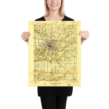 Old Map of Columbia, Missouri by USGS, 1940 – University of Missouri & Rock Bridge Memorial State Park