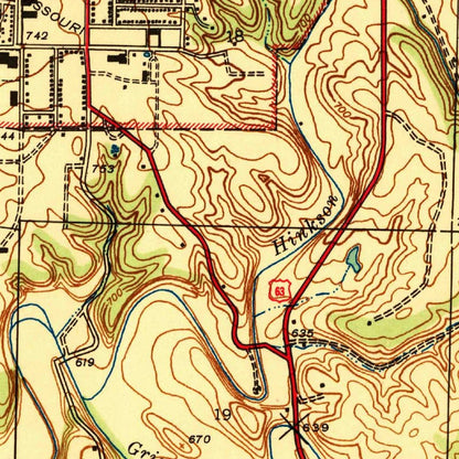 Old Map of Columbia, Missouri by USGS, 1940 – University of Missouri & Rock Bridge Memorial State Park