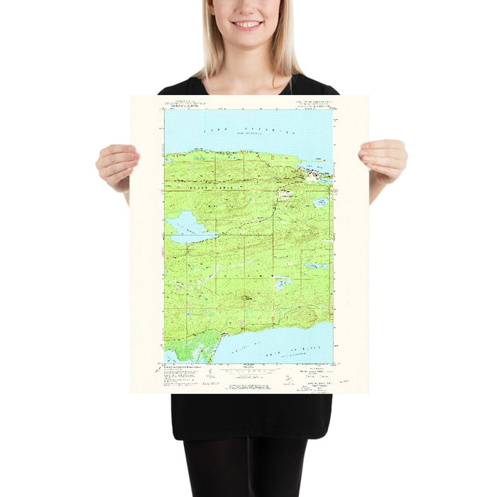 Old Map of Copper Harbor, Michigan by USGS, 1948 – Lake Medora & Lake Superior