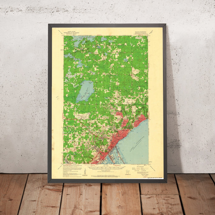 Old Map of Duluth, Minnesota by USGS, 1953 – Lake Superior & St. Louis River