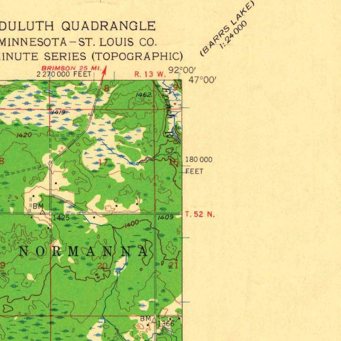 Old Map of Duluth, Minnesota by USGS, 1953 – Lake Superior & St. Louis River