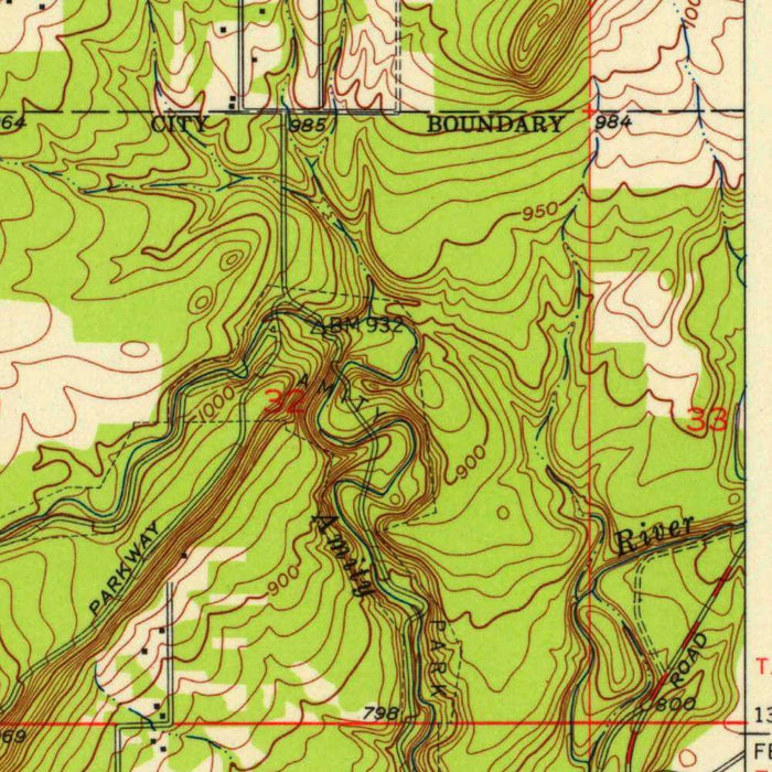Old Map of Duluth, Minnesota by USGS, 1953 – Lake Superior, Superior Bay & St. Louis River