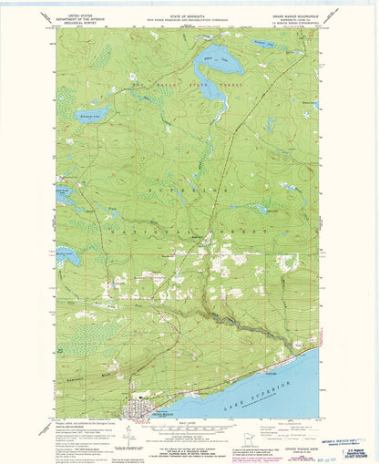 Old Map of Grand Marais, Minnesota by USGS, 1960 – Lake Superior & Boundary Waters Canoe Area