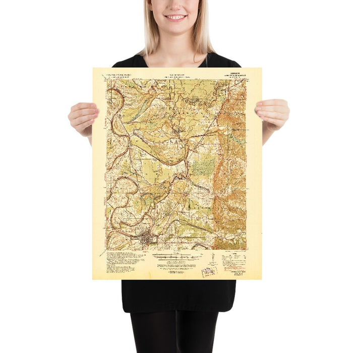 Old Map of Greenwood, Mississippi by USGS, 1940 – Yazoo & Tallahatchie Rivers, Mississippi Delta