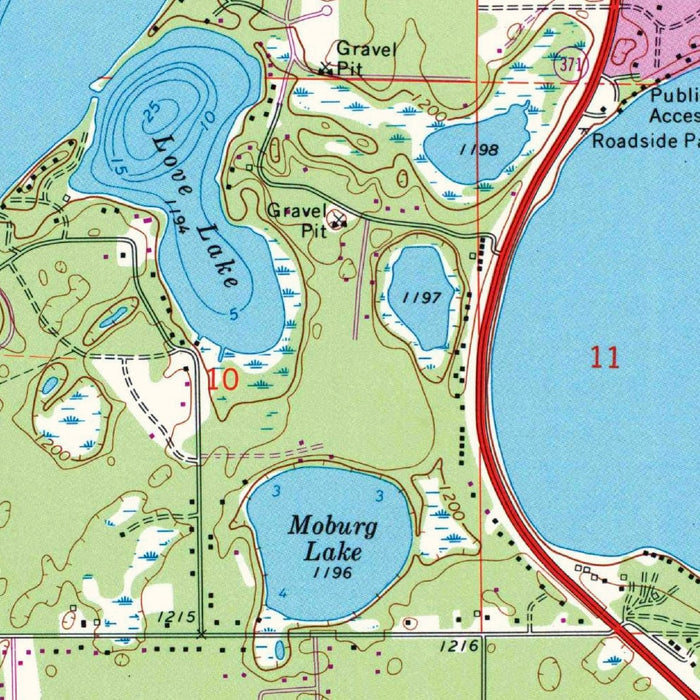 Old Map of Gull Lake, Minnesota by USGS, 1973 – Nisswa, North Long Lake & Round Lake