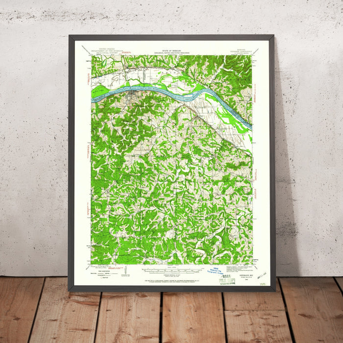 Old Map of Hermann, Missouri by USGS, 1942 – Missouri River & Historic Wine Country