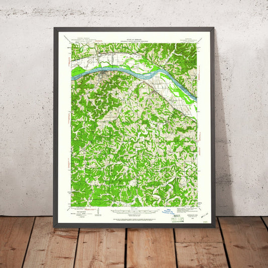 Old Map of Hermann, Missouri by USGS, 1942 – Missouri River & Historic Wine Country