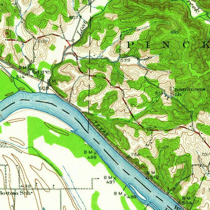 Old Map of Hermann, Missouri by USGS, 1942 – Missouri River & Historic Wine Country