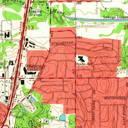 Old Map of Jackson, Mississippi by USGS, 1963 – Pearl River, Byram & LeFleur's Bluff