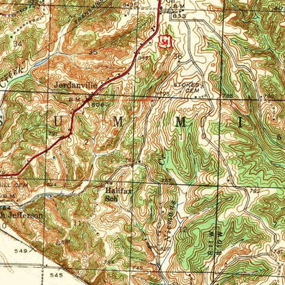 Old Map of Jefferson City, Missouri by USGS, 1942 – Missouri River, Osage River & Lake of the Ozarks