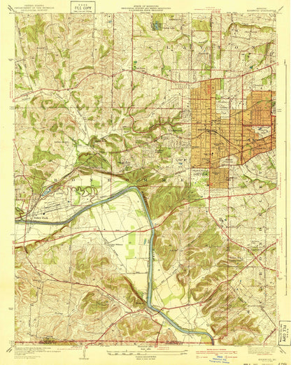 Old Map of Kirkwood, Missouri by USGS, 1940 – Valley Park, River Des Peres & Gravois Creek