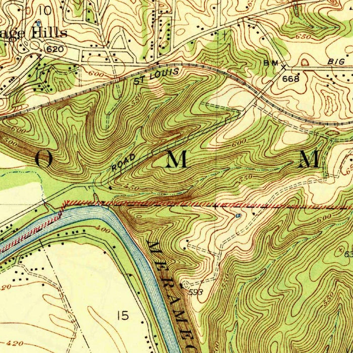 Old Map of Kirkwood, Missouri by USGS, 1940 – Valley Park, River Des Peres & Gravois Creek