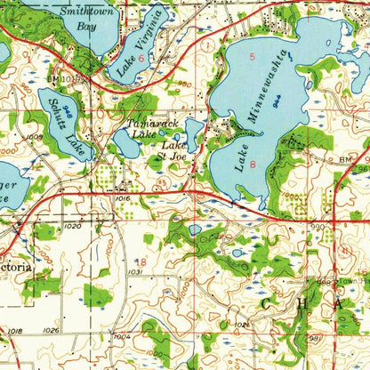 Old Map of Lake Minnetonka, Minnesota by USGS, 1958 – Excelsior, Wayzata & Crystal Bay