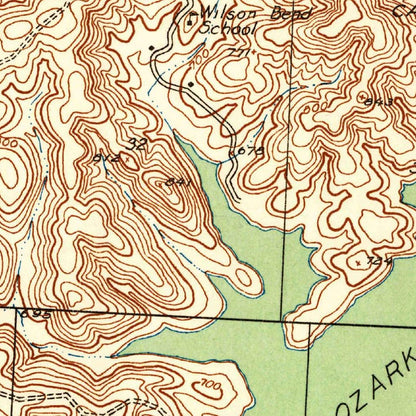 Old Map of Lake of the Ozarks, Missouri by USGS, 1934 – Bagnell Dam & Osage Beach